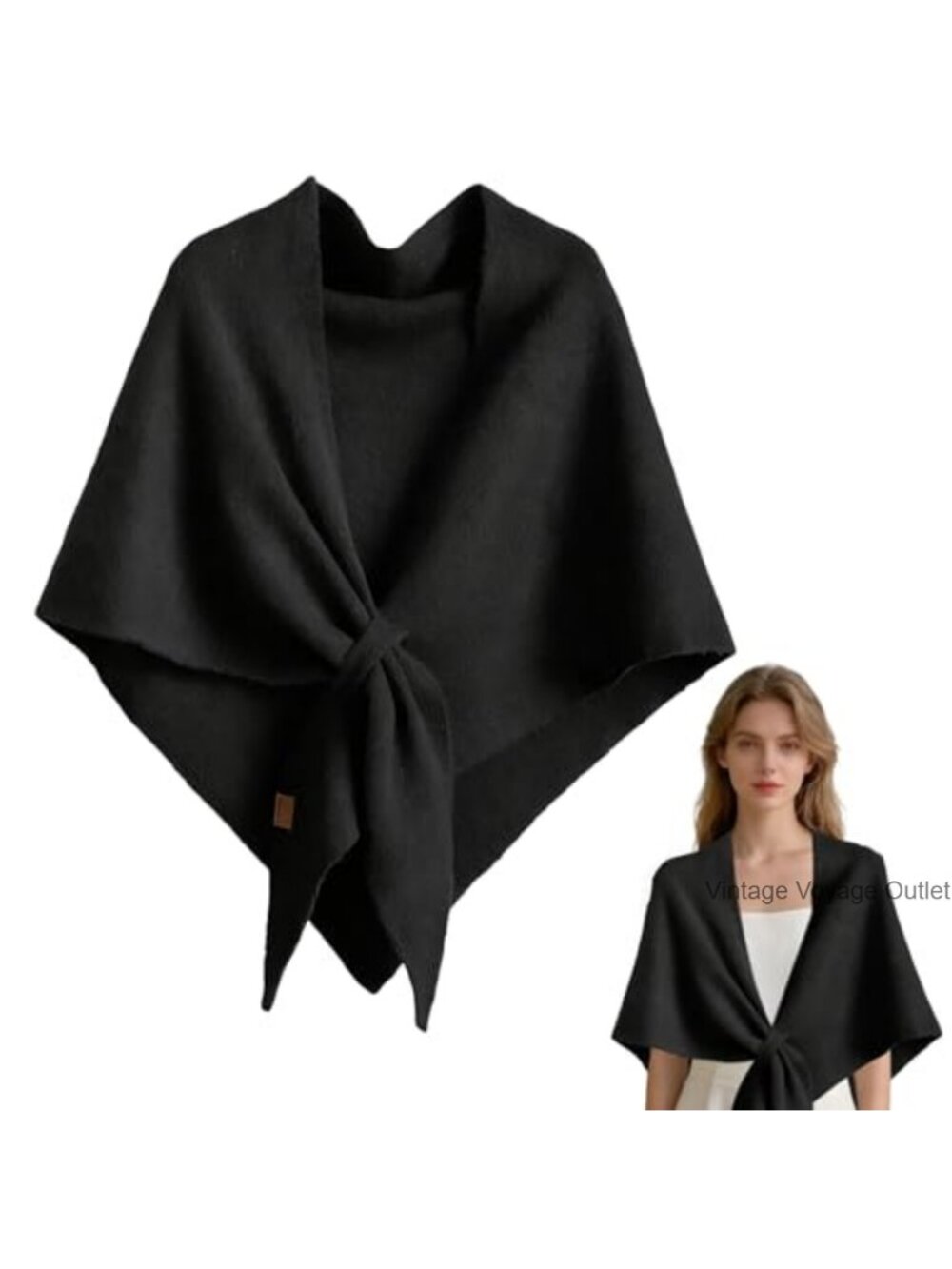 Women's Knitted Shawl Wrap Cardigan Cape Poncho Sweater Scarf